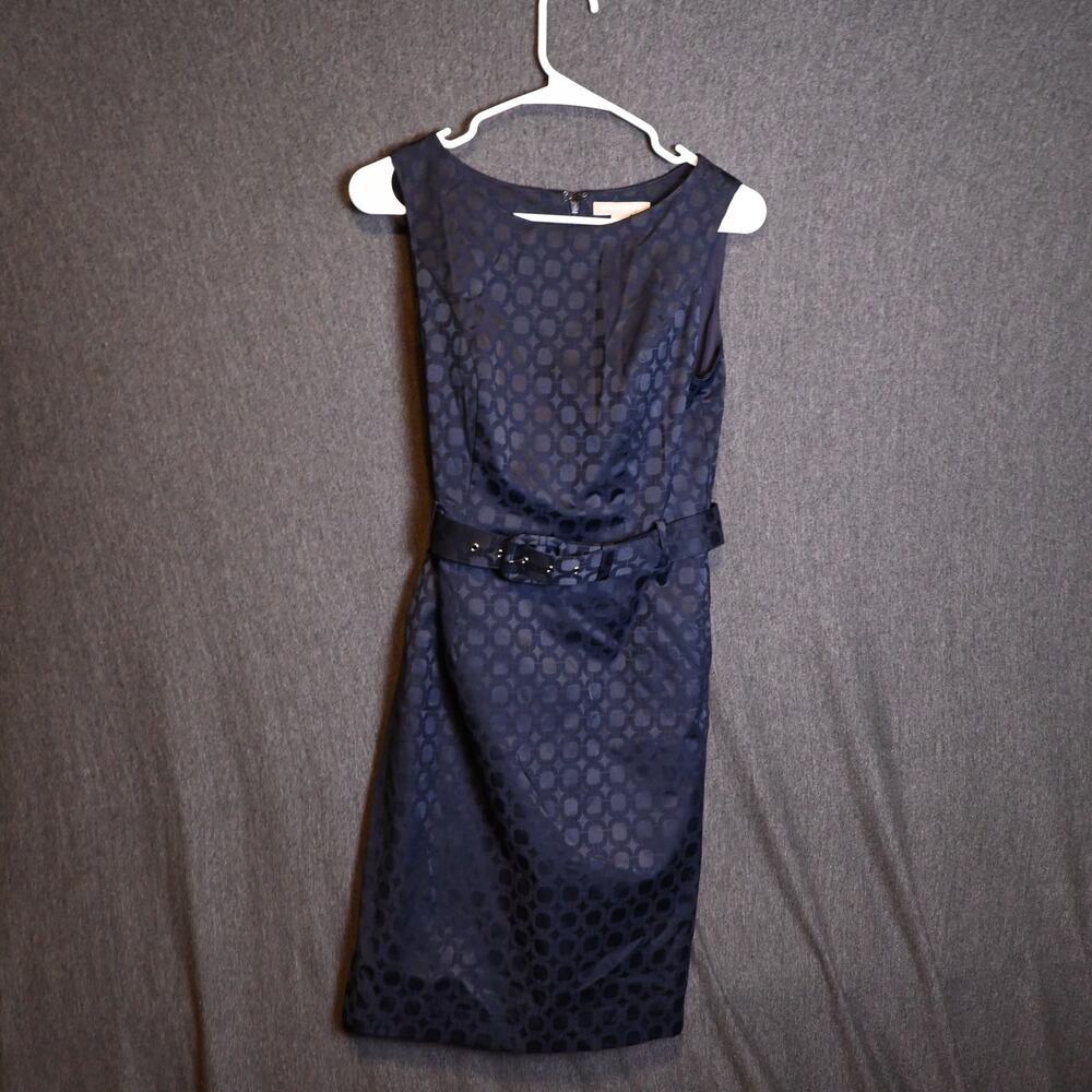 NEW Banana Republic Women's 2 Sleeveless Sheath Dress Belted Navy Blue NWT